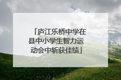 庐江乐桥中学在县中小学生智力运动会中斩获佳绩